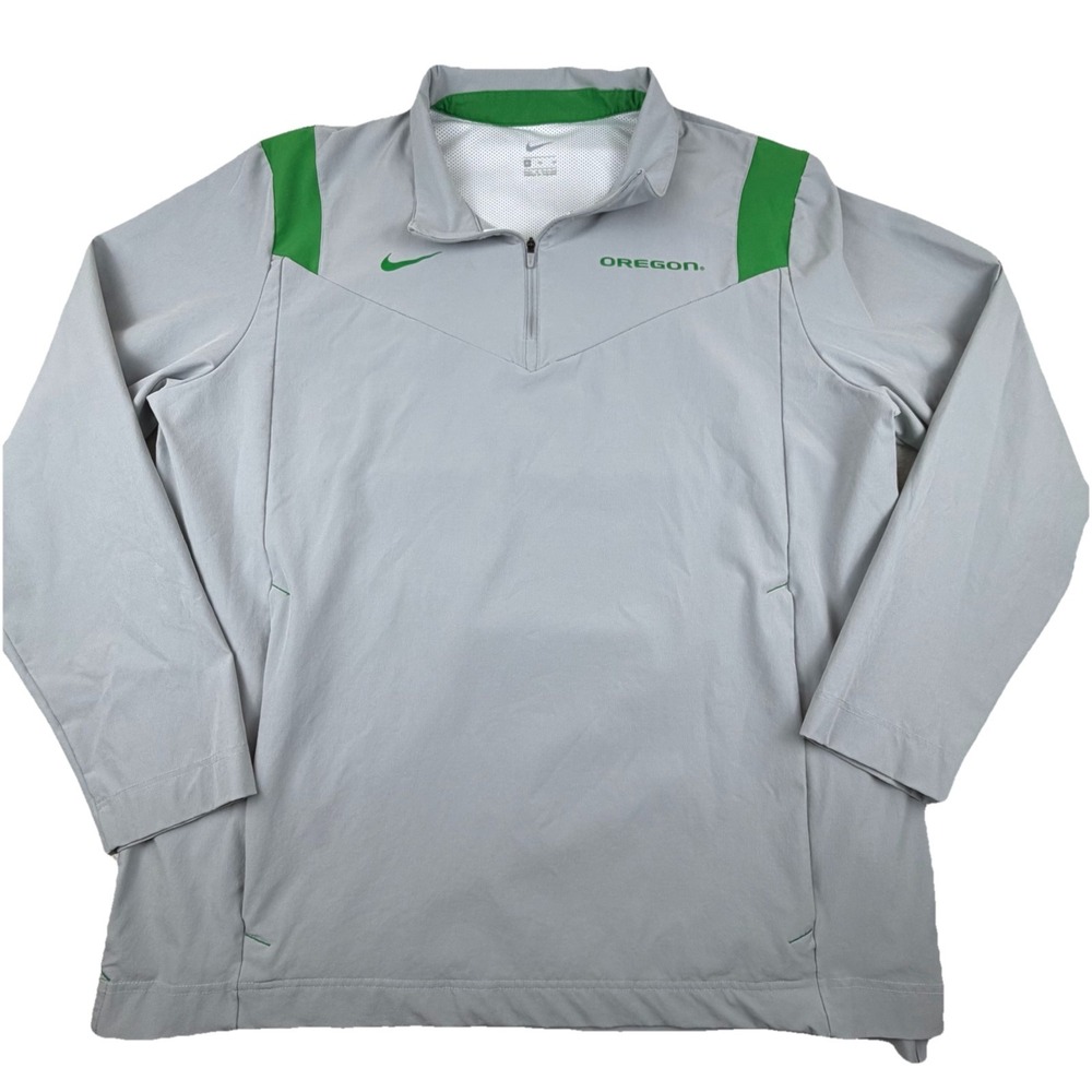 Oregon Ducks Grey Nike Football Sideline Lightweight Pullover Jacket Men's XL